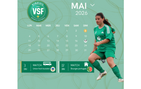 Calendrier Mai R1 féminine
